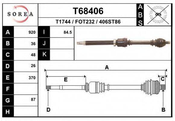 Приводной вал T68406 EAI