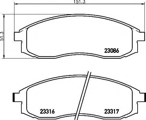 23086/16,8мм Тормозные колодки PAGID T3078 PAGID