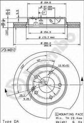 Тормозной диск 09.4869.41 BREMBO