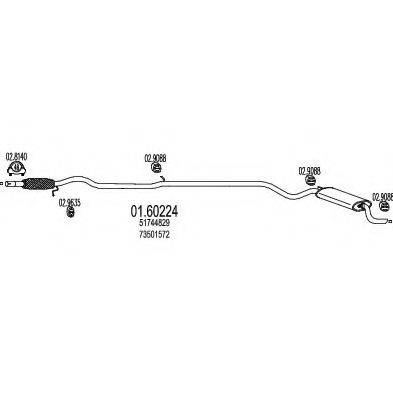 Глушитель выхлопных газов конечный 01.60224 MTS