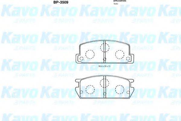 Комплект тормозных колодок, дисковый тормоз BP-3509 KAVO PARTS