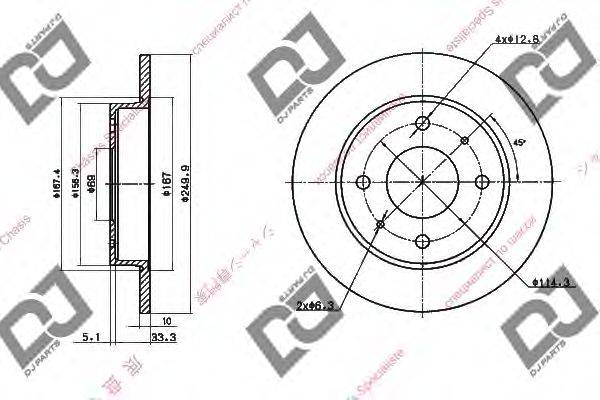 Тормозной диск BD1382 DJ PARTS