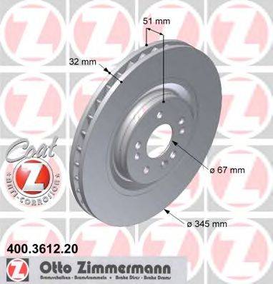 Тормозной диск 400.3612.20 ZIMMERMANN