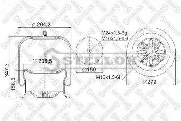 Баллон пневматической рессоры 90-47573-SX STELLOX