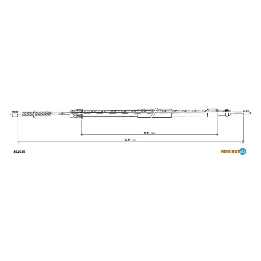 Трос стояночного тормоза задний правый 1445mm/1170mm