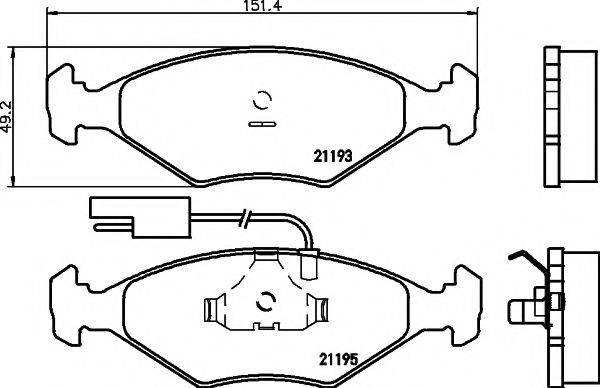 Комплект тормозных колодок, дисковый тормоз 8DB 355 007-431 HELLA PAGID