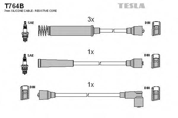 Комплект проводов зажигания T764B TESLA