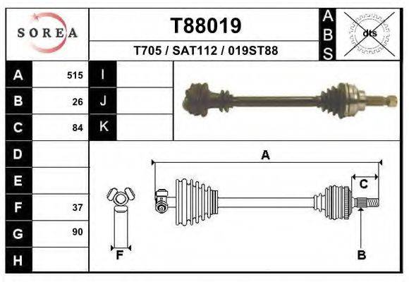 Приводной вал T88019 EAI