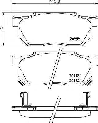 21351/14,8мм Тормозные колодки PAGID T0008 PAGID