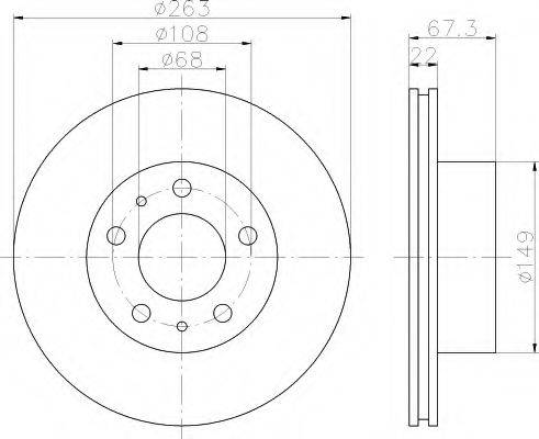 Тормозной диск 8DD 355 100-341 HELLA