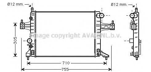 Радиатор, охлаждение двигателя OL2308 AVA QUALITY COOLING