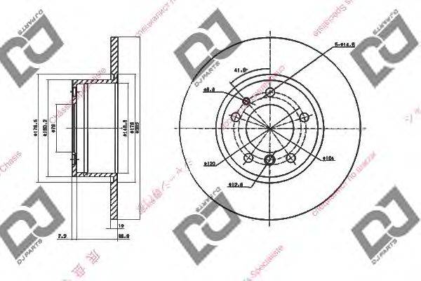 Тормозной диск BD1612 DJ PARTS