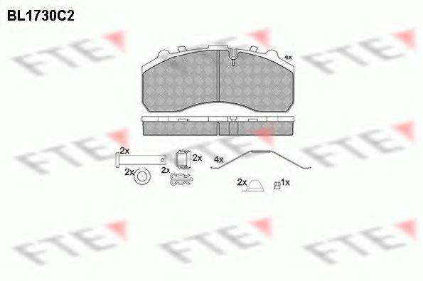 Комплект тормозных колодок, дисковый тормоз BL1730C2 FTE