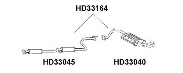 Глушитель выхлопных газов конечный HD33040 VENEPORTE