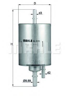 Фильтр топливный KL 570 MAHLE ORIGINAL