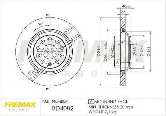 Тормозной диск BD-4082 FREMAX
