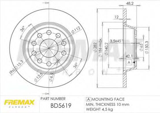 Тормозной диск BD-5619 FREMAX