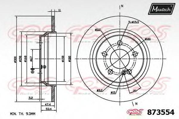 Тормозной диск 873554.6980 MAXTECH