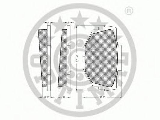 Комплект тормозных колодок, дисковый тормоз 6203 OPTIMAL