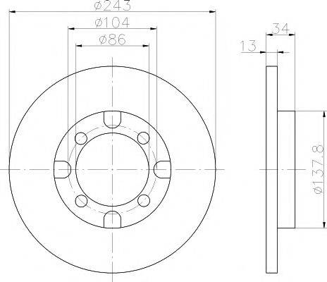 Тормозной диск MDC387 MINTEX