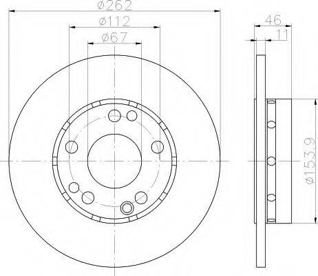 Тормозной диск 8DD 355 100-741 HELLA