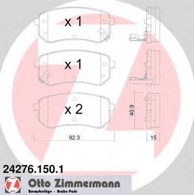 Комплект тормозных колодок, дисковый тормоз 24276.150.1 ZIMMERMANN