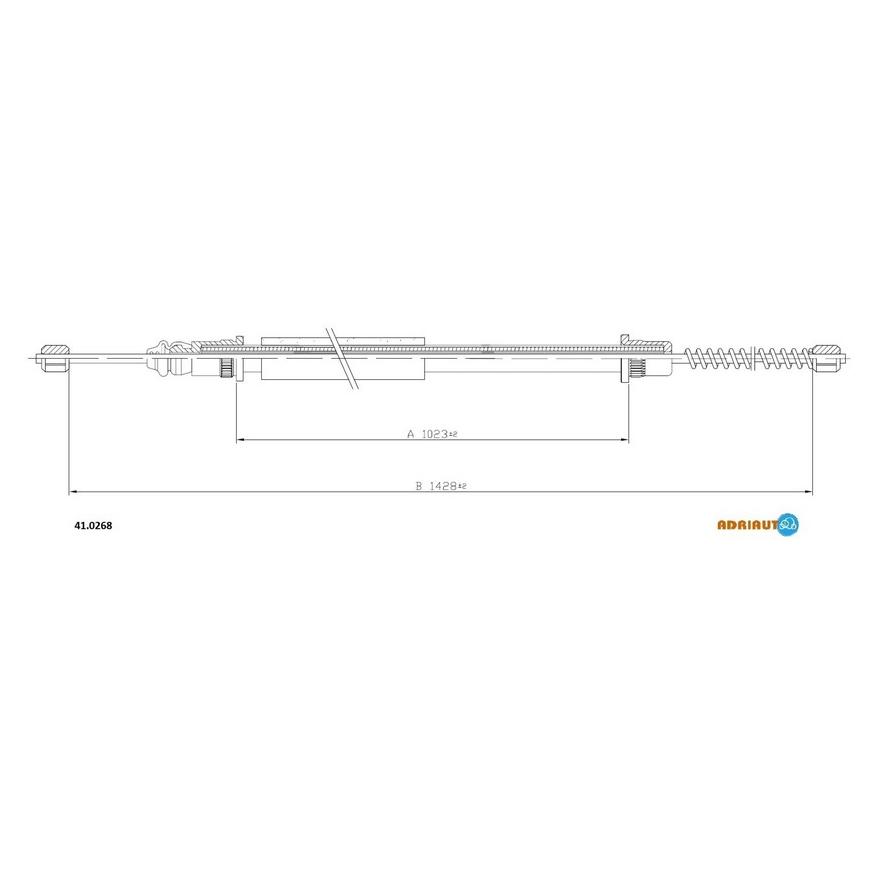 Трос стояночного тормоза задний правый 1450mm/1065mm