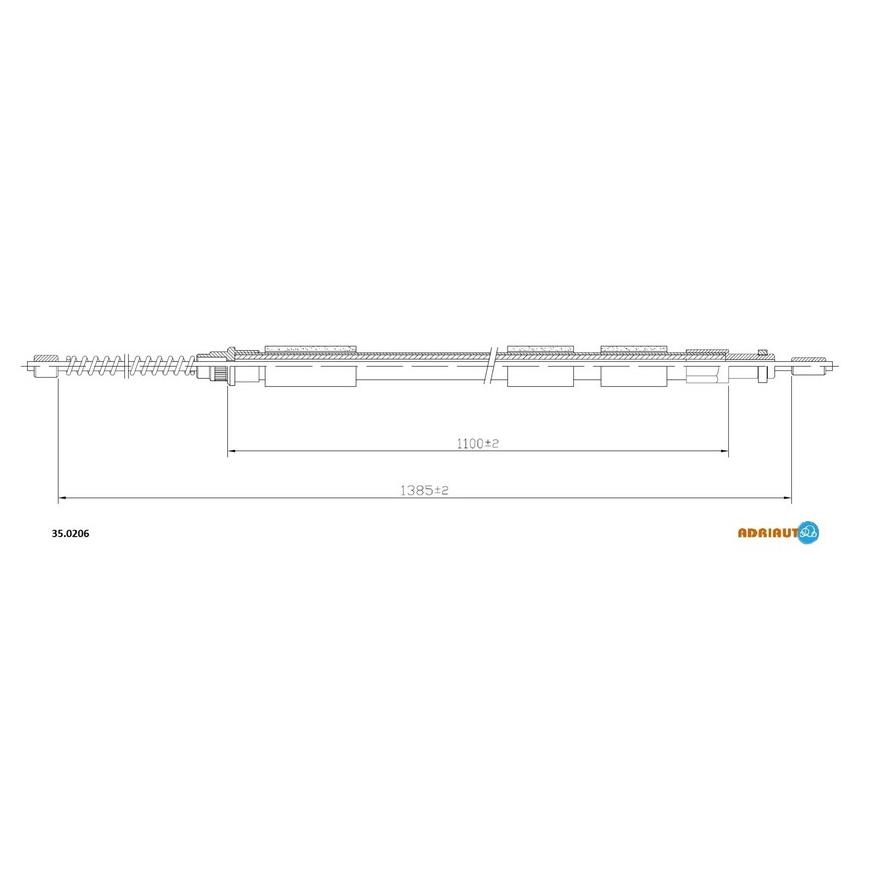 Трос стояночного тормоза задний правый 1430mm/1135mm