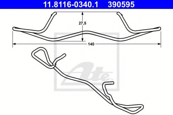 Пружина, тормозной суппорт 11.8116-0340.1 ATE