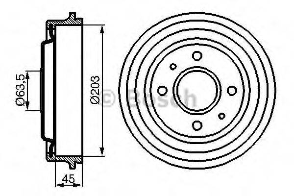 Тормозной барабан 0 986 477 115 BOSCH