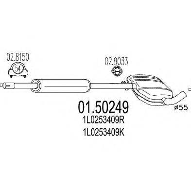 Средний глушитель выхлопных газов 01.50249 MTS