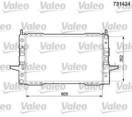 Радиатор, охлаждение двигателя 731424 VALEO