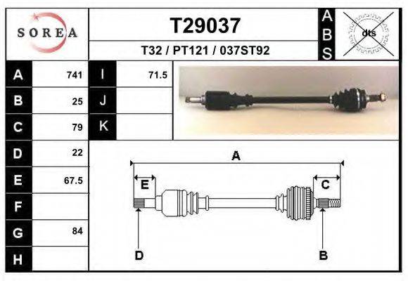 Приводной вал T29037 EAI