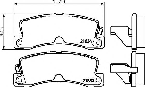 21834/15,5мм Тормозные колодки PAGID T0393 PAGID