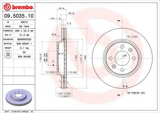 Тормозной диск BS 7944 BRECO