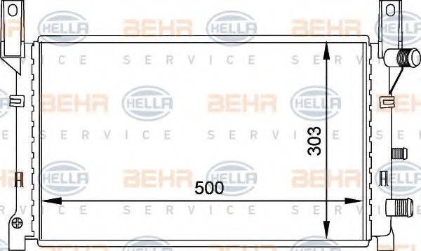 Радиатор, охлаждение двигателя 8MK 376 713-411 HELLA