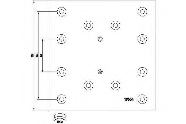 Колодка тормозной накладки 19554 TEXTAR