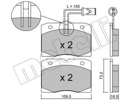 Комплект тормозных колодок, дисковый тормоз 22-0051-0 METELLI