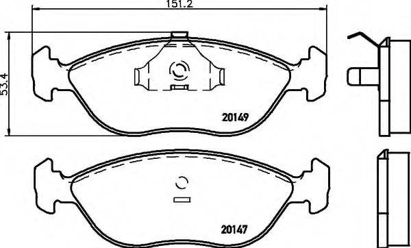 Комплект тормозных колодок, дисковый тормоз 8DB 355 007-781 HELLA