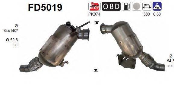Сажевый / частичный фильтр, система выхлопа ОГ FD5019 AS