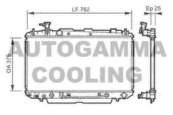 Радиатор, охлаждение двигателя 104567 AUTOGAMMA