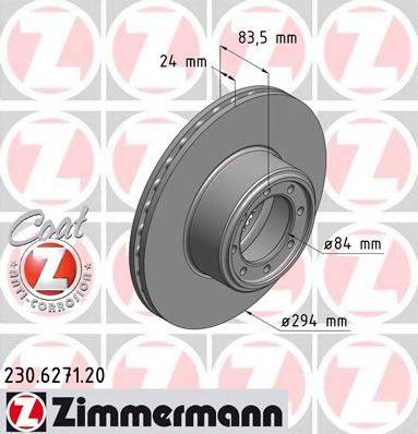 Тормозной диск 230.6271.20 ZIMMERMANN