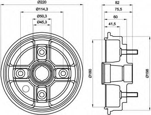 Тормозной барабан 8DT 355 302-301 HELLA