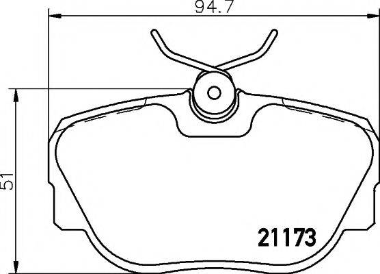 Комплект тормозных колодок, дисковый тормоз 8DB 355 017-811 HELLA PAGID