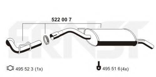 Глушитель выхлопных газов конечный 522007 ERNST