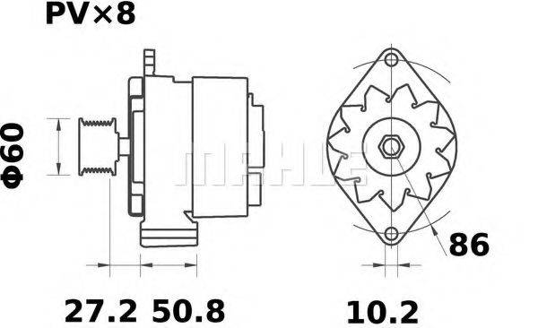 Генератор MG 568 MAHLE ORIGINAL