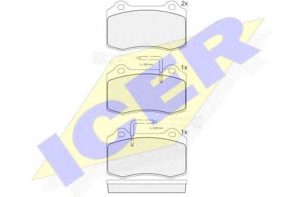 Комплект тормозных колодок, дисковый тормоз 181598 ICER
