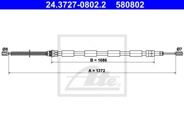 Трос, стояночная тормозная система FBS18002 FTE