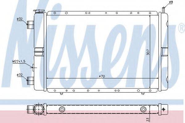 Радиатор, охлаждение двигателя 63850 NISSENS