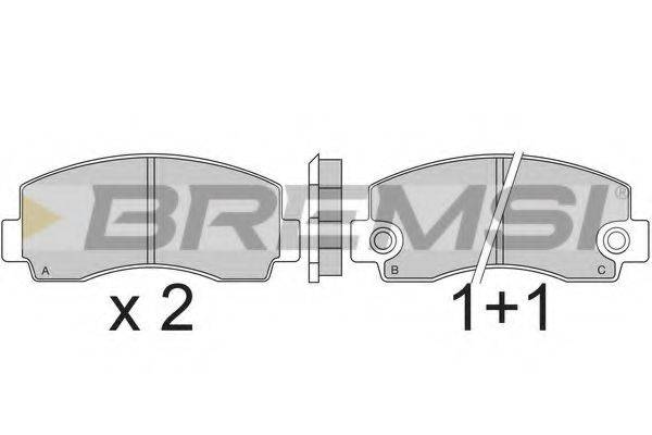Комплект тормозных колодок, дисковый тормоз BP2215 BREMSI